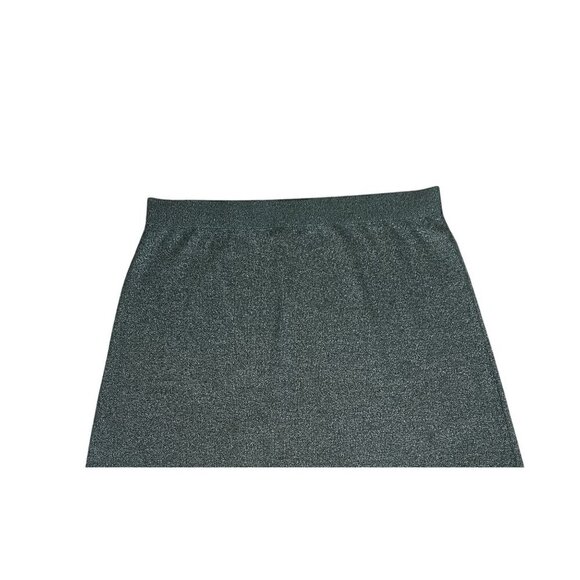 Holiday Midi Sweater Skirt XXL Green Holiday Shimmer Pull On Lurex Banana Republ - Picture 6 of 12